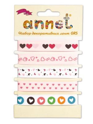 "Annet" Набор лент 12 мм GRS 1 х 5 цв 018 "мелодия для сердца" фото 1 — PalitraMastera