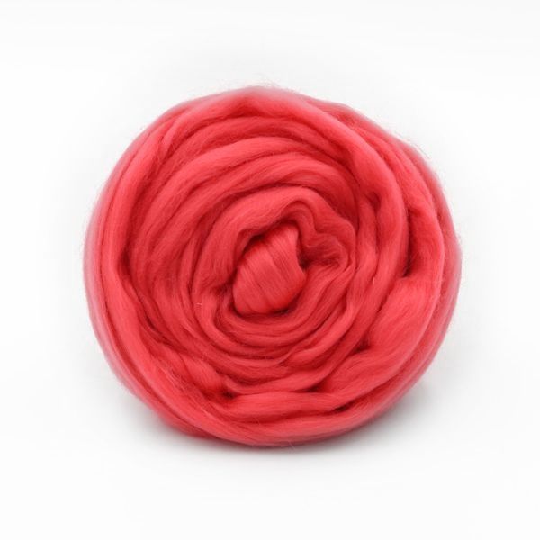 Тонкая шерсть 100%  красный мак 88, 100гр мериносовая для валяния фото 1 &mdash; PalitraMastera