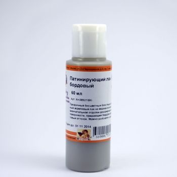 Лак акриловый патинирующий на водной основе, емкость 60 мл, цвет бордовый АКЦИЯ!!! фото 1 &mdash; PalitraMastera