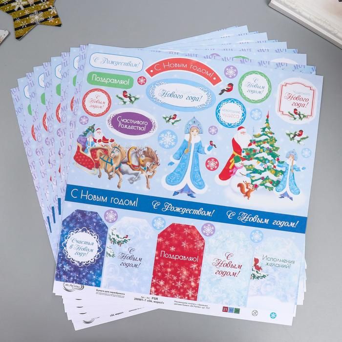 Лист для вырезания &quot;Ой, мороз!&quot;  190 г/кв.м 30.5 x 30.5 см 7372653 — PalitraMastera