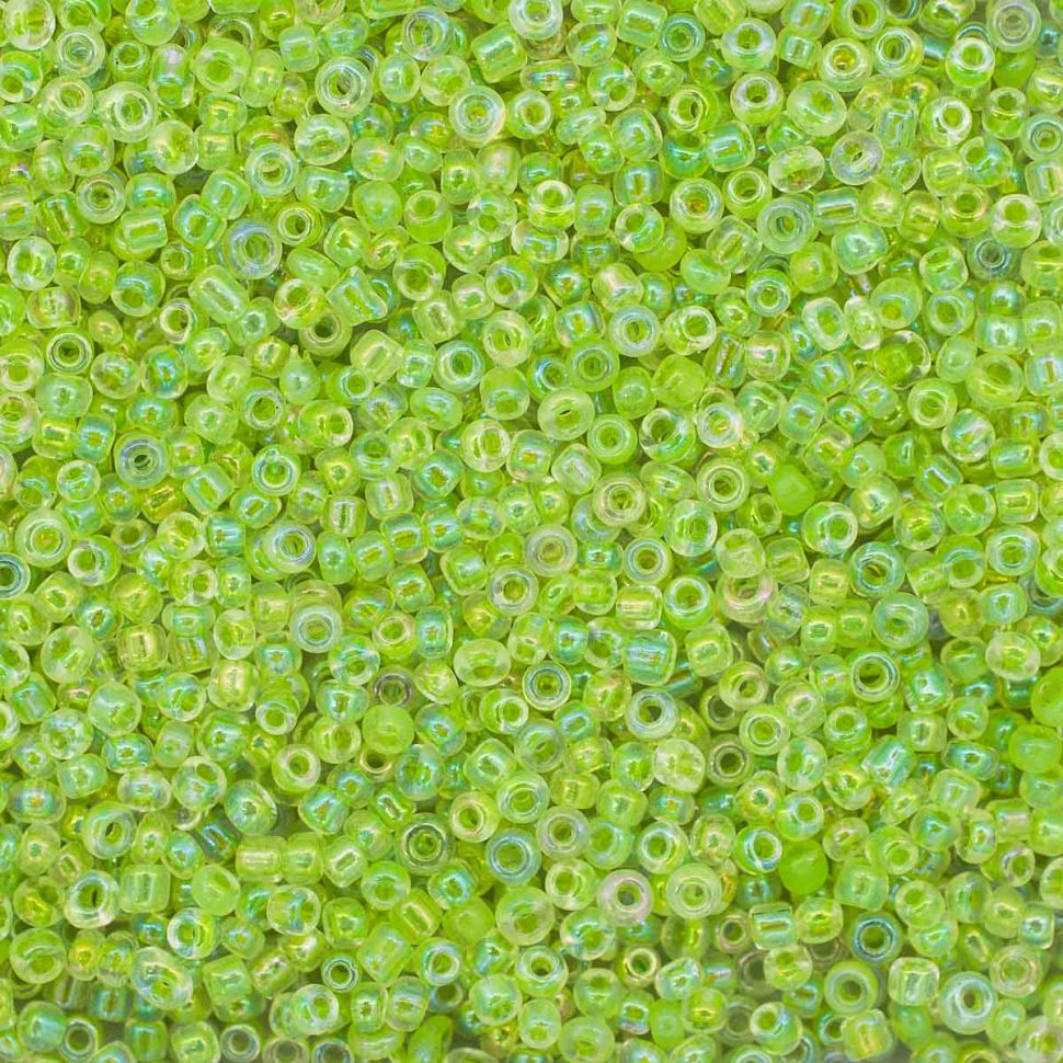 Бисер Astra&Craft 11/0, 20г (212 зелёный/прозр.с цвет.центром (радужный)) фото 1 — PalitraMastera
