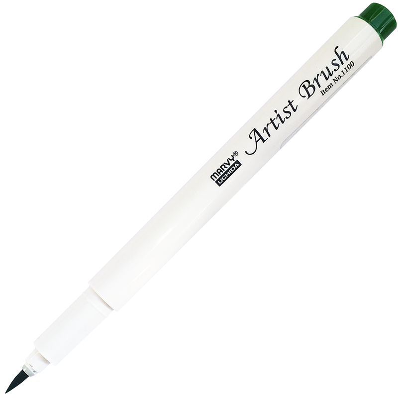 Маркер-кисть, акварельные чернила на водной основе Leaf Green MAR1100/48 /Marvy фото 1 &mdash; PalitraMastera
