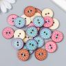 Пуговицы дерево для творчества 2 прокола "Узорные" набор 25 шт 2х2 см 9118559 фото 1 &mdash; PalitraMastera