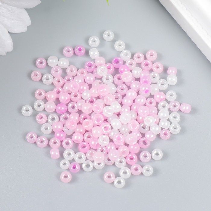 Бисер стекло 6/0 "Розовый меланж" 10 гр  7998744 фото 1 — PalitraMastera