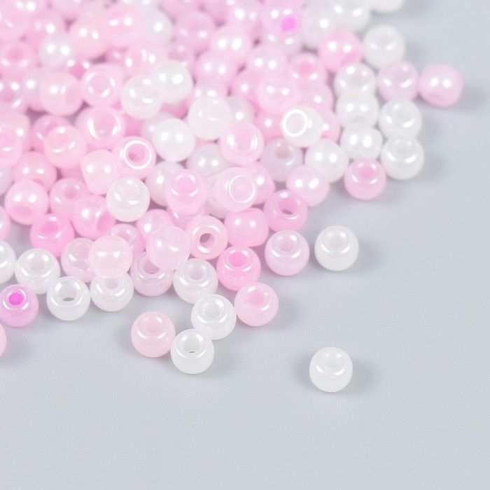 Бисер стекло 6/0 &quot;Розовый меланж&quot; 10 гр  7998744 — PalitraMastera