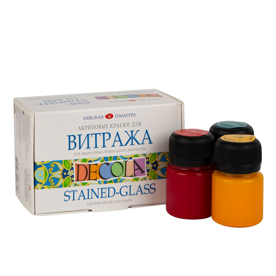 Набор акриловых красок для витража Декола 6*20 мл фото 1 — PalitraMastera