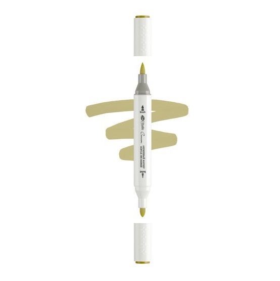 Маркер акриловый двусторонний &quot;Сонет&quot;, перо кисть/пуля, умбра жжёная — PalitraMastera