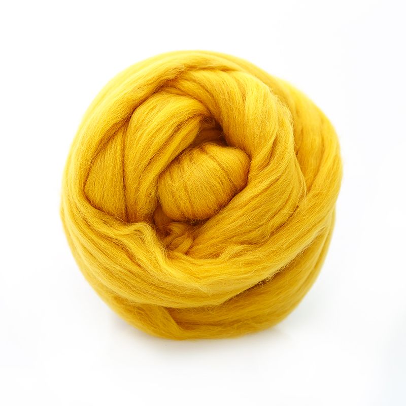 Пряжа ТР ГЛ Тонкая  для валяния, 100% мериносовая шерсть 100 г,  горчица фото 1 &mdash; PalitraMastera