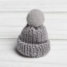 Шапка для игрушек вязанная с помпоном, 1 шт, цвет серый  3566973 фото 2 — PalitraMastera