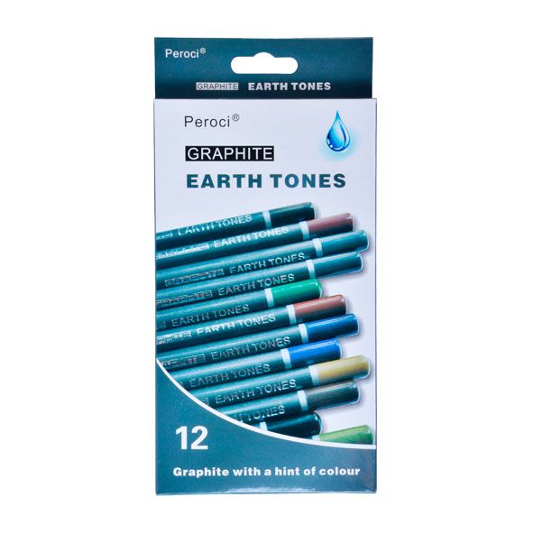 Набор акваграфитных карандашей, 12 шт., грифель 4 мм, земляные оттенки фото 1 — PalitraMastera