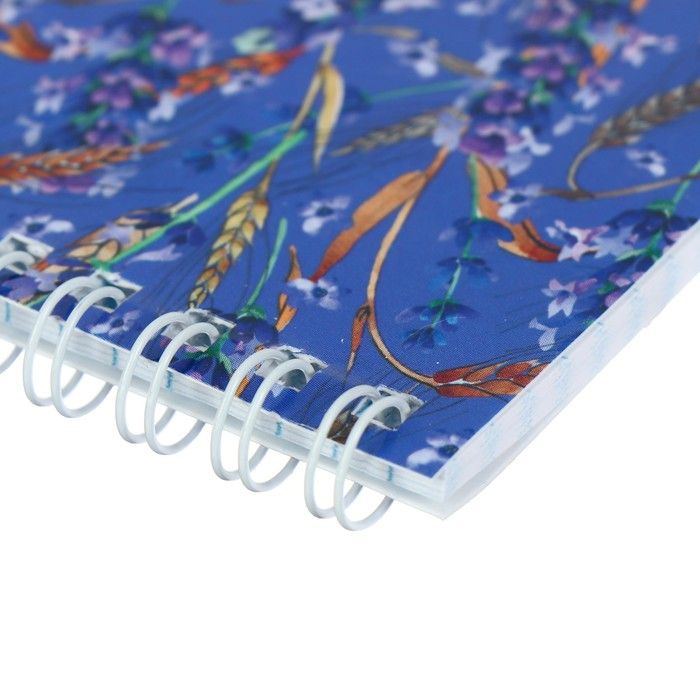 Блокнот А5, 40 листов на гребне &quot;Цветы&quot; Паттерн, обложка ламинированный картон, блок 55 г/м2, МИКС — PalitraMastera