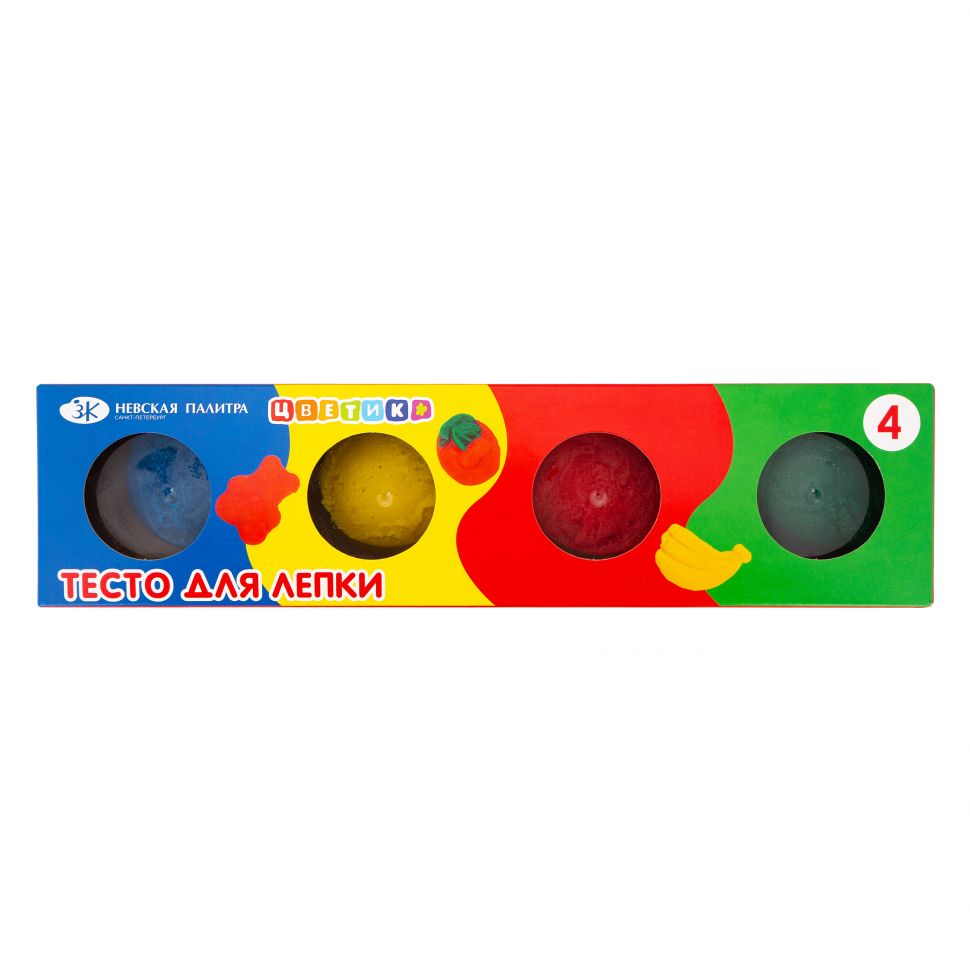 Цветик Тесто для лепки, 360 г, 4 цвета--- фото 1 — PalitraMastera