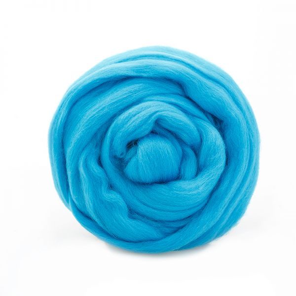 Тонкая шерсть 100% бирюза 583, 100гр мериносовая для валяния фото 1 &mdash; PalitraMastera