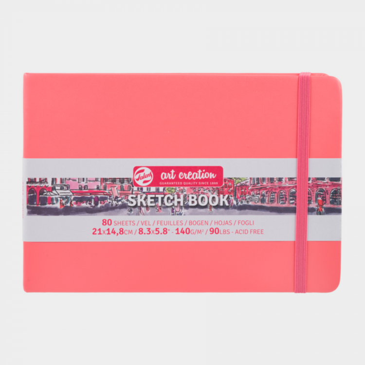 Скетчбук для зарисовок Talens Art Creation 140г/кв.м 21*15см 80л твердая обложка коралловая пейзаж — PalitraMastera