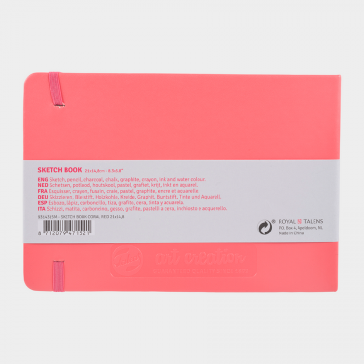 Скетчбук для зарисовок Talens Art Creation 140г/кв.м 21*15см 80л твердая обложка коралловая пейзаж — PalitraMastera