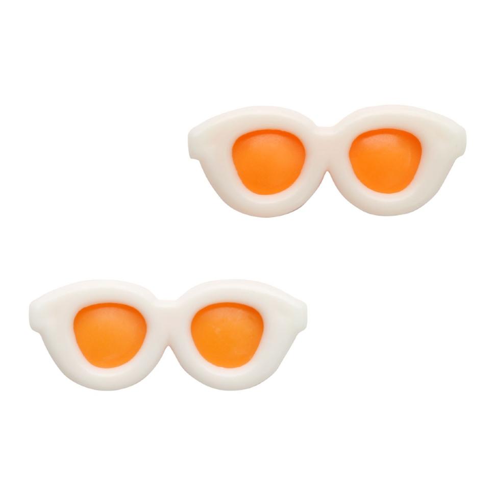 28540 Очки мини пластик, 3см*0,7см, уп/2шт, Оранжевый фото 1 — PalitraMastera