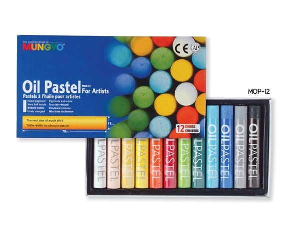 Пастель масляная круглая художественная 12 цветов в картонной коробке фото 1 — PalitraMastera