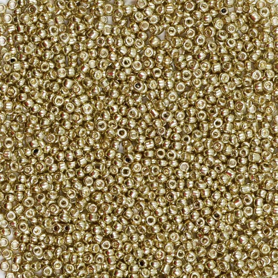 Бисер Astra&Craft 11/0, 20г (1113 св. золотой/глянцевое покрытие) фото 1 — PalitraMastera