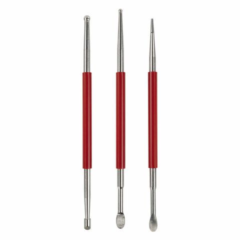 Стеки для лепки и моделирования металлические эргономичные НАБОР 3 шт, BRAUBERG ART — PalitraMastera