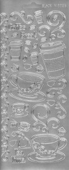 Контурные наклейки &quot;Кофе-брейк&quot;, лист 10x24,5 см, цвет серебристый — PalitraMastera