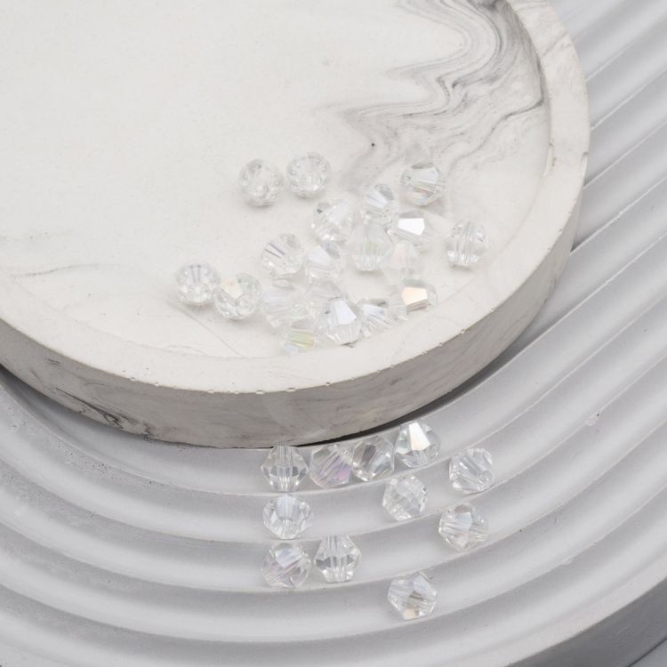 Бусины стеклянные, 6*6мм, Z-439, 30шт/уп (849 прозрачный АВ) &mdash; PalitraMastera