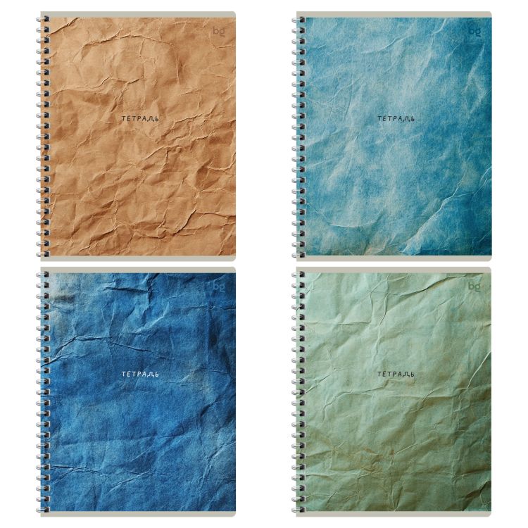Тетрадь 96л., А5, клетка на гребне BG "Оттенки бумаги" , матовая ламинация &mdash; PalitraMastera