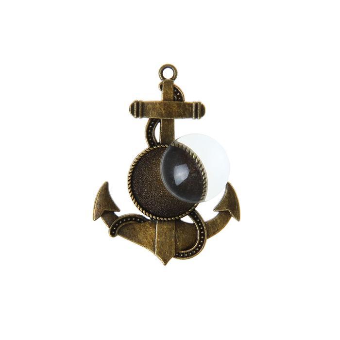 Набор для создания подвески &quot;Якорь&quot; стекло на клеевой основе, размер 4,2*5,8 см  1565626---- — PalitraMastera