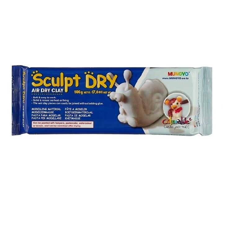 Глина для моделирования 500g белая Sculpt Dry, MUNGYO фото 1 — PalitraMastera