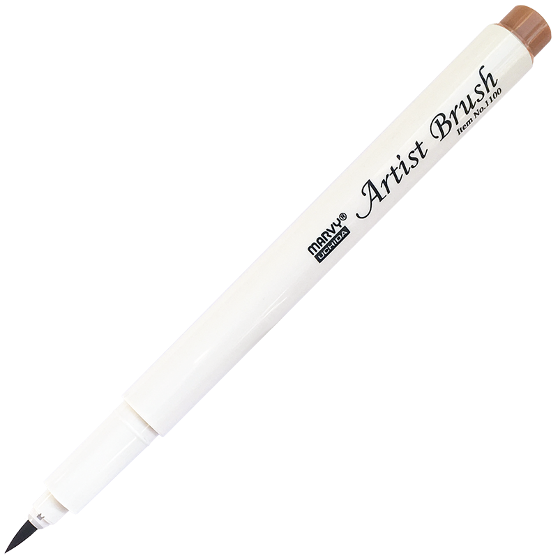 Маркер-кисть, акварельные чернила на водной основе Lt.Brown MAR1100/44 /Marvy фото 1 — PalitraMastera