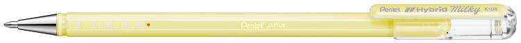 Гелевая ручка Hybrid Milky, пастельный желтый стержень, 0.8 мм--- — PalitraMastera