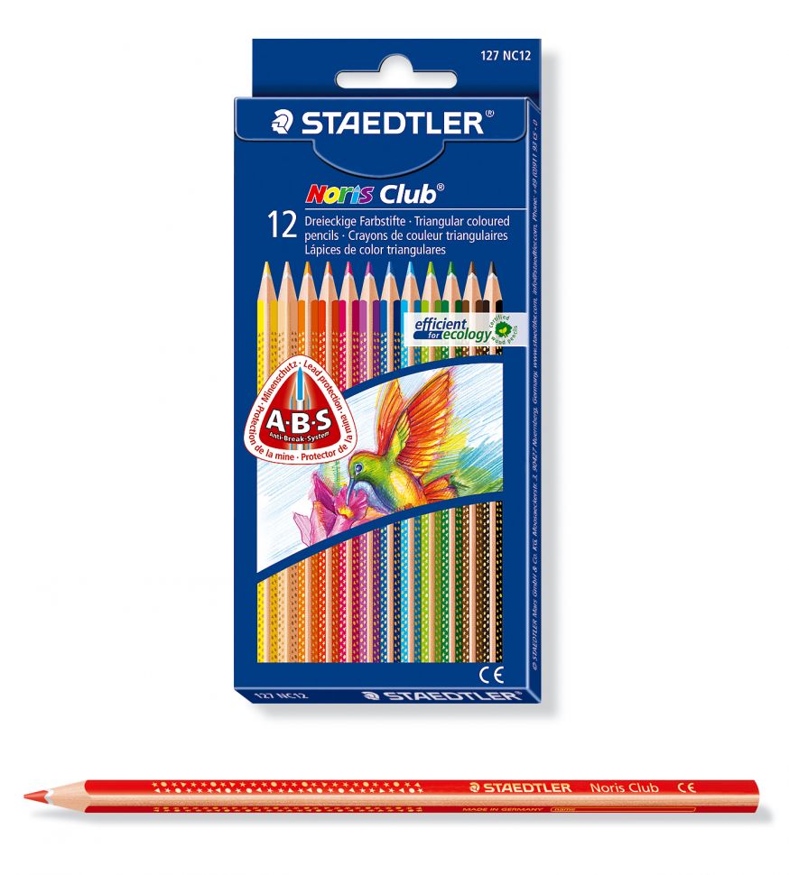 Карандаши цветные STAEDTLER "Noris Club 127" 12 цв., трехгранные фото 1 &mdash; PalitraMastera