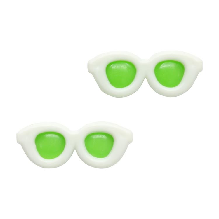 28539 Очки мини пластик, 3см*0,7см, уп/2шт. Зеленый — PalitraMastera
