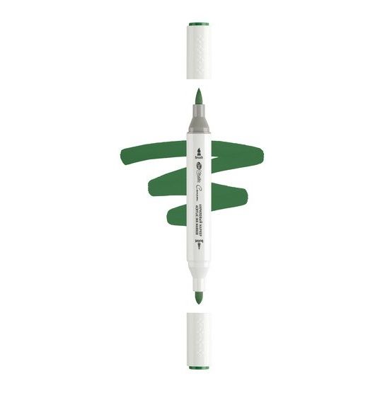 Маркер акриловый двусторонний &quot;Сонет&quot;, перо кисть/пуля, сосновый — PalitraMastera