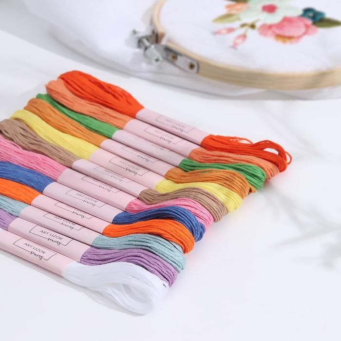 Набор ниток мулине №17, 8 ± 1 м, 12 шт — PalitraMastera