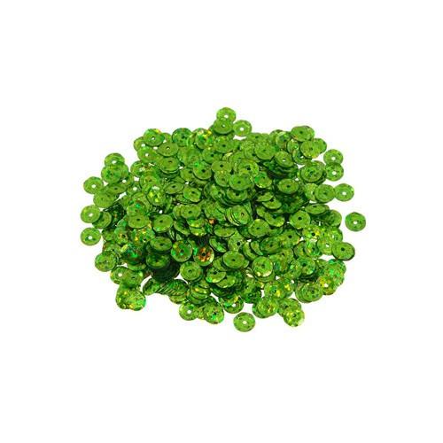 Пайетки граненые 6мм, &quot; Астра&quot; 10г (50105 св.-зеленый голограмма) — PalitraMastera