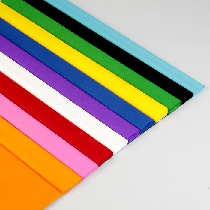 Бумага гофрированная "Палитра" 1 рулон, микс, 10 цветов фото 1 &mdash; PalitraMastera