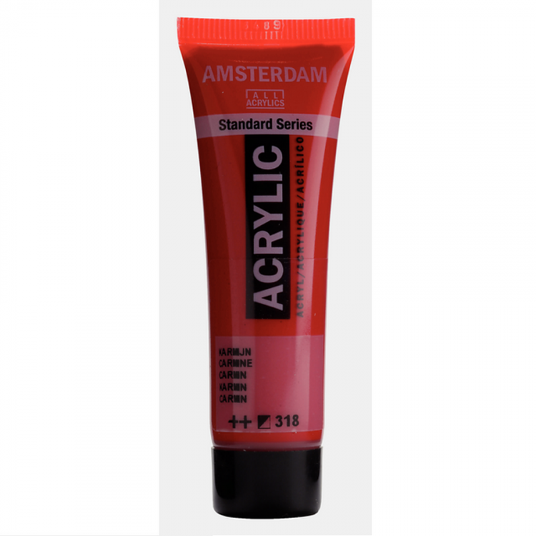 Краска акриловая Amsterdam туба 20мл №318 Карминовый — PalitraMastera