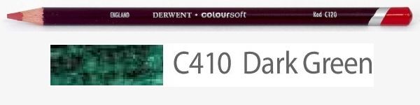 Цветной карандаш Coloursoft, мягкий, С410 зеленый темный, круглый корпус 8 мм, грифель - 4 мм. фото 1 &mdash; PalitraMastera