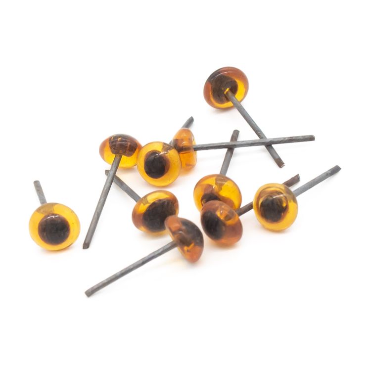 26521 Глазки 4 мм на металл.ножке, 1шт, коричневые — PalitraMastera