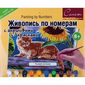 Сонет Живопись по номерам с акриловыми красками "Рыжий котенок", А3---СНЯТО ПРОИЗВОДИТЕЛЕМ фото 1 &mdash; PalitraMastera