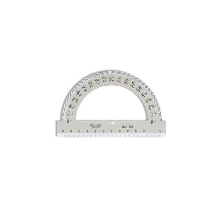 Транспортир 180 градусов / 125 мм, дымчатый, в индивидуальной упаковке с европодвесом ,KOH-I-NOOR &mdash; PalitraMastera