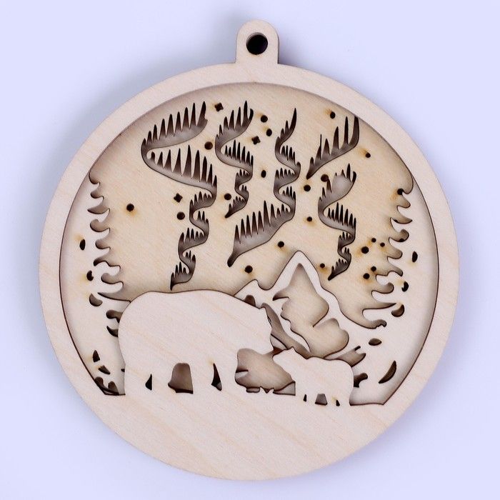 Заготовки для творчества. Деревянная подвеска «Белые медведи» — PalitraMastera