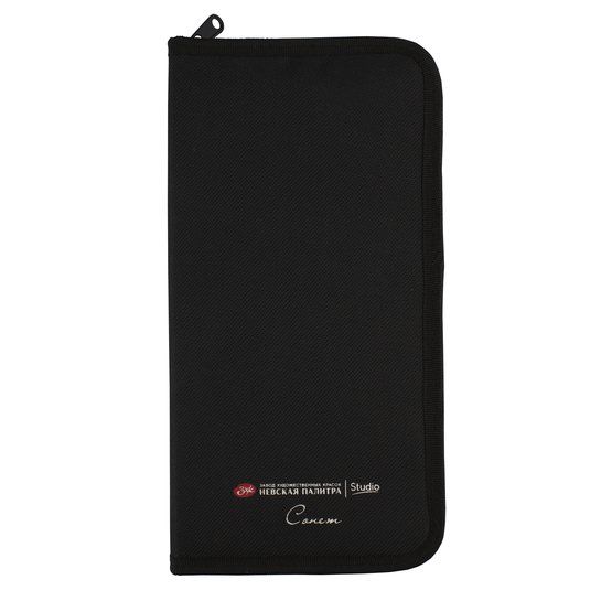 Пенал для кистей на короткой ручке "Сонет", 15 отделений, полиэстер, черный,14х27 см фото 1 &mdash; PalitraMastera