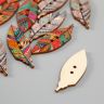 Пуговица дерево для творчества 2 прокола "Пёрышки с узорами" набор 16 шт МИКС 4,2х1,4х0,2 см 9917747 фото 3 &mdash; PalitraMastera