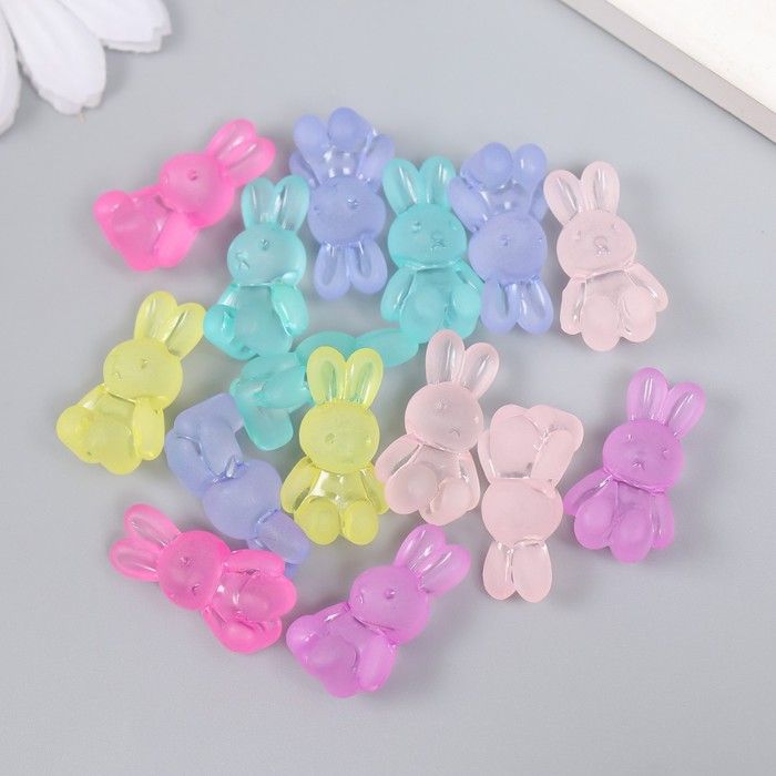 Декор для творчества пластик "Сидящий зайчик" матовый МИКС 20 гр 2,4х1,4х1,1 см  9378958 фото 1 — PalitraMastera