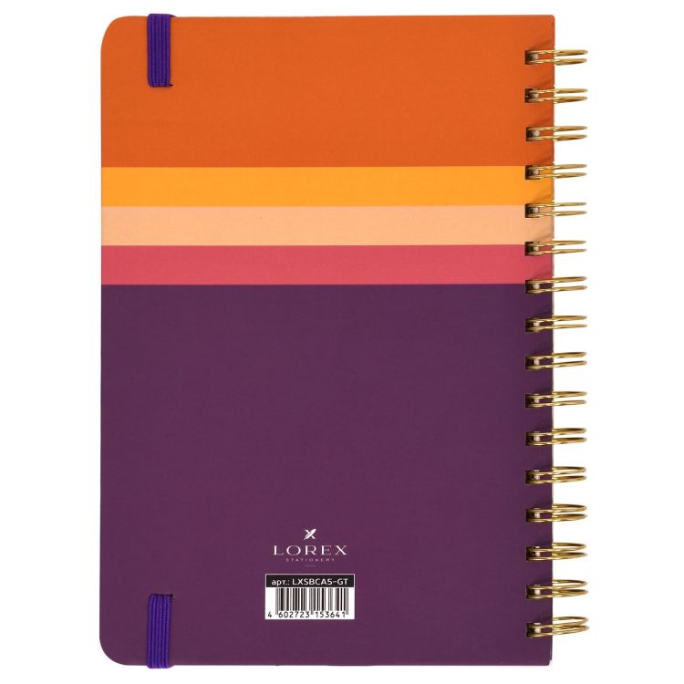 Скетчбук LOREX CURLY GRADIENT TOUCH 120 г/м2 бежевая бумага 60 л. А5 тв. обл. soft touch и фольга — PalitraMastera