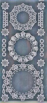 Контурные наклейки &quot;Круги&quot;, лист 10x24,5 см, цвет фольгированное серебро — PalitraMastera