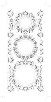 Контурные наклейки &quot;Круги&quot;, лист 10x24,5 см, цвет фольгированное серебро — PalitraMastera