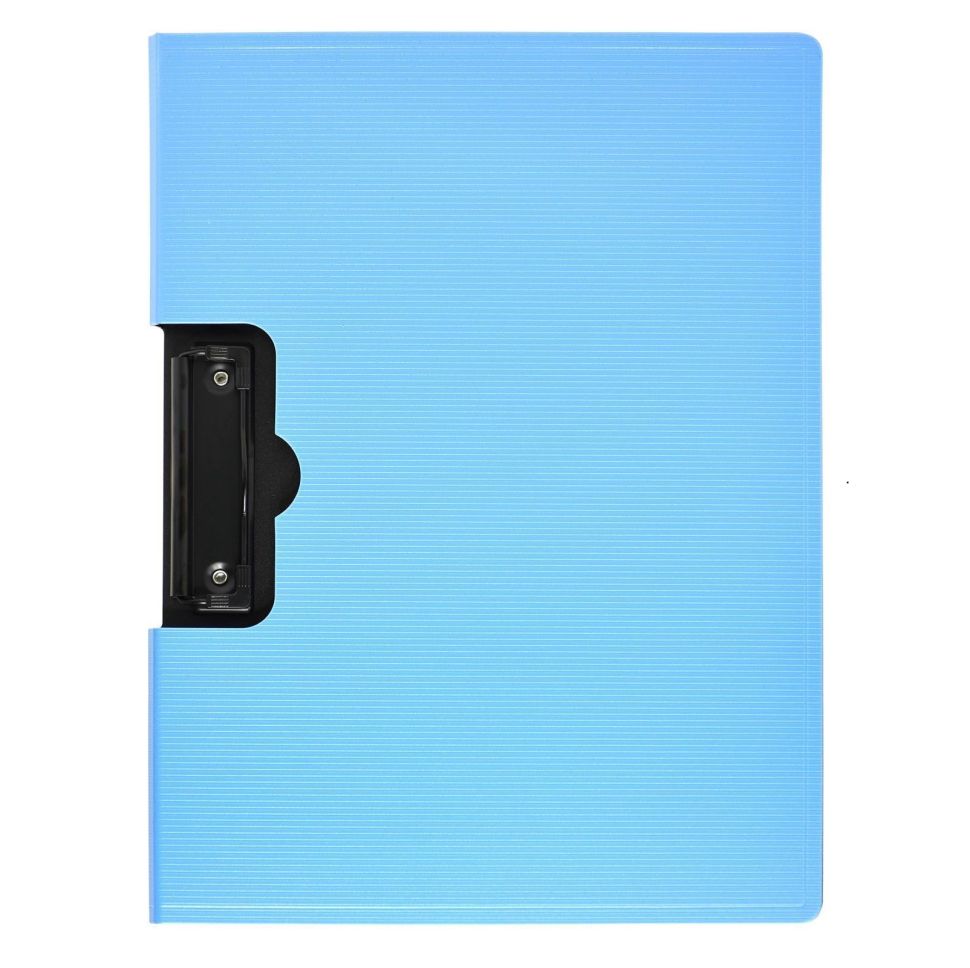 Планшет INFORMAT А4 гориз. черно-син. пластик с крышкой фото 1 &mdash; PalitraMastera