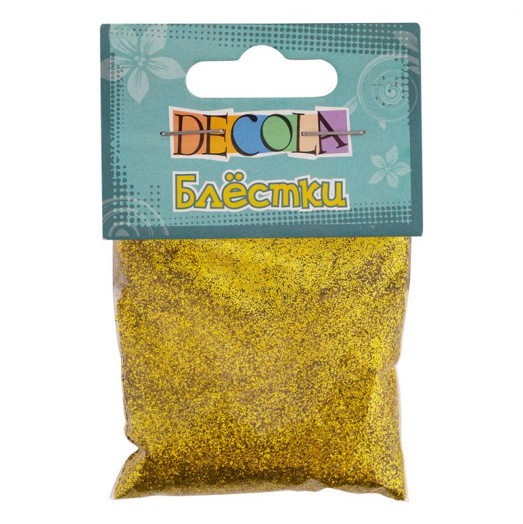 Блестки декоративные Декола, размер 0,1 мм, золото майя — PalitraMastera